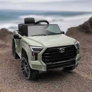 12V Toyota Tundra Electric Ride-On Truck with Remote Control, Three Speeds, LED Lights, and Music for Kids Ages 3-8