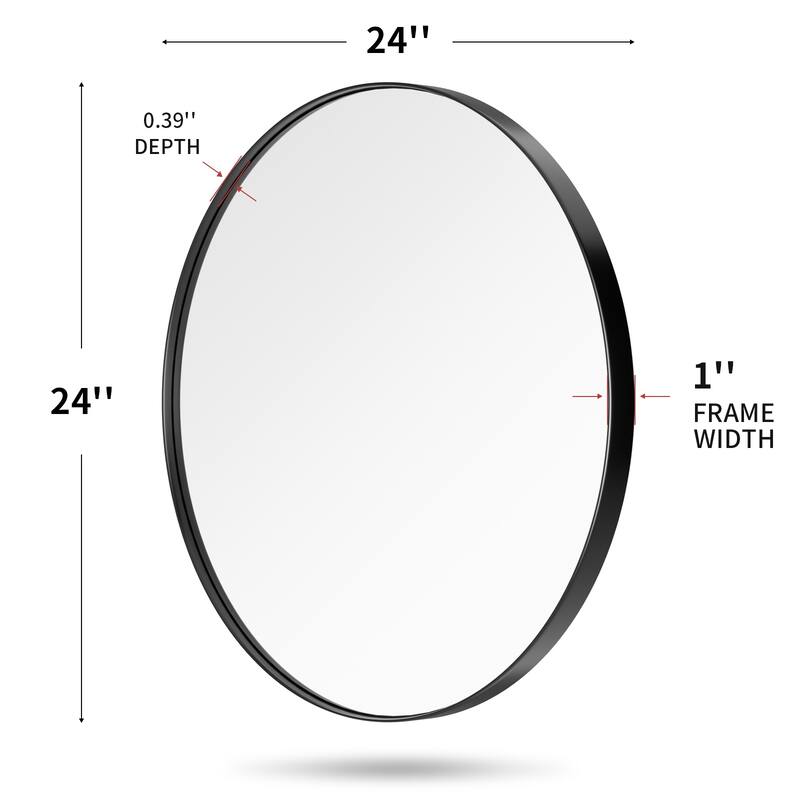 Modern Wall Mirrors, Round Mirror with Metal Framed, Bathroom Mirror with Round Corner Vanity Mirror Accent Mirror