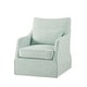 preview thumbnail 69 of 73, Martha Stewart Bedford London Upholstered Skirted Swivel Armchair with Lumbar Pillow