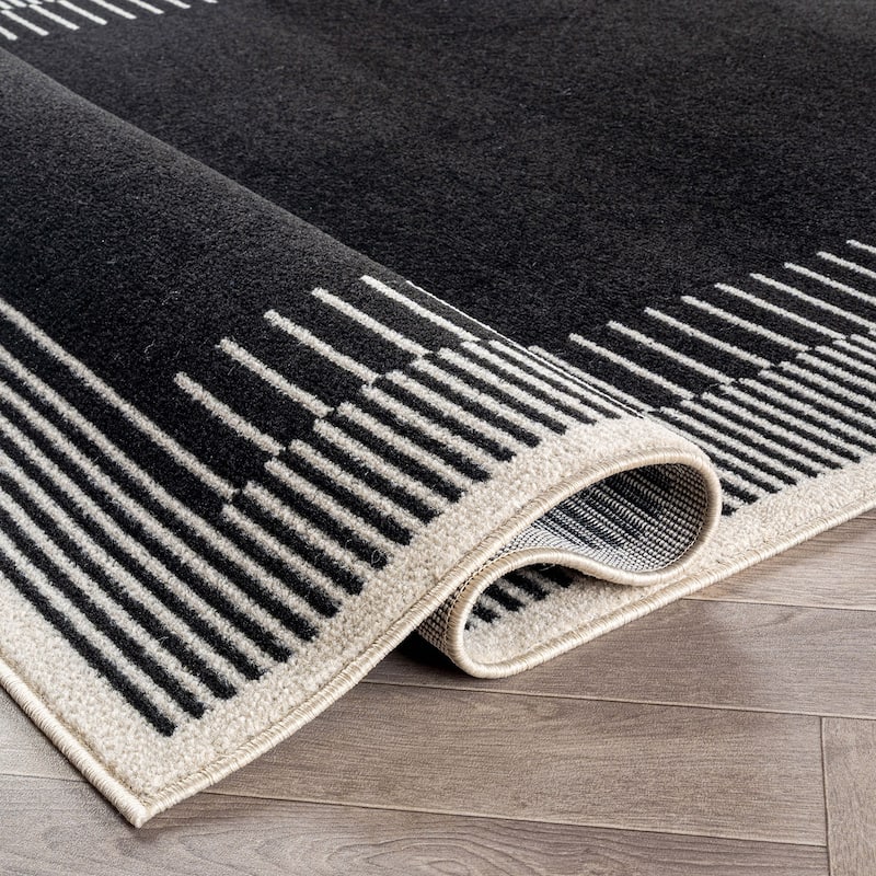 World Rug Gallery Modern Abstract Bordered Area Rug for Living Room, Bedroom, or Entryway - Low Pile Indoor Rug