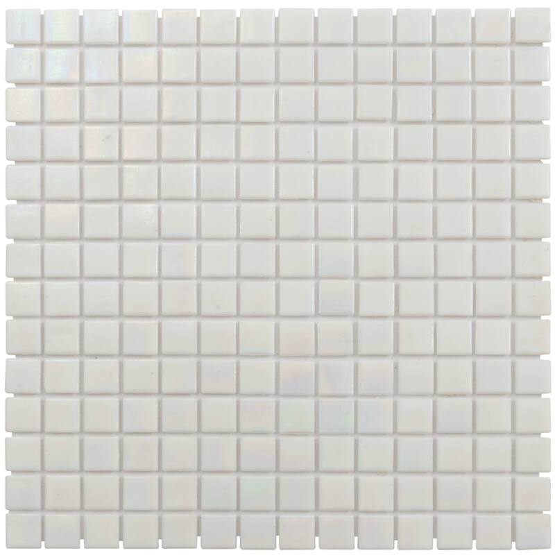 Apollo tile 12" x 12" Nacreous Glossy White Glass Tile (20 sq ft/case) - 20 Pack