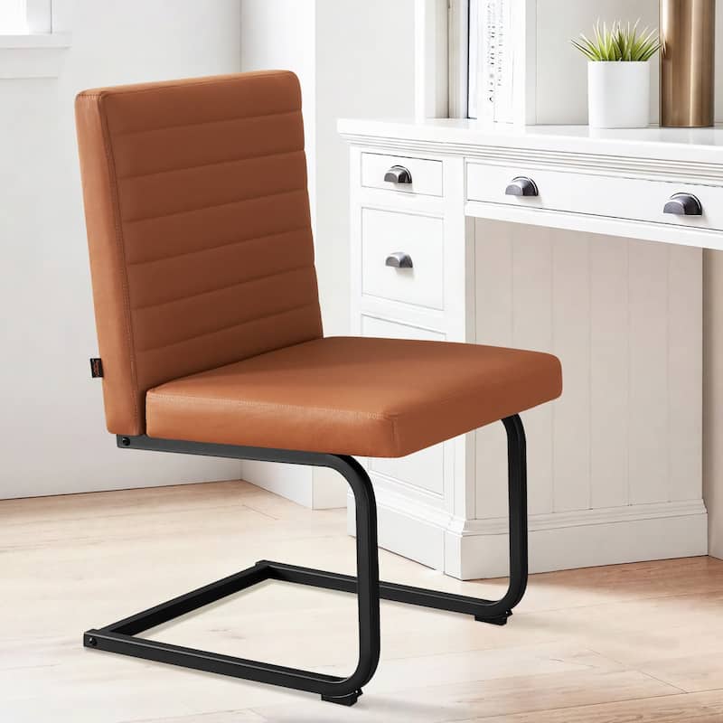 Dining Chairs Set of 2, Upholstered Kitchen Chairs with Metal Legs, Armless Chair with Comfortable Seat, Easy Assembly