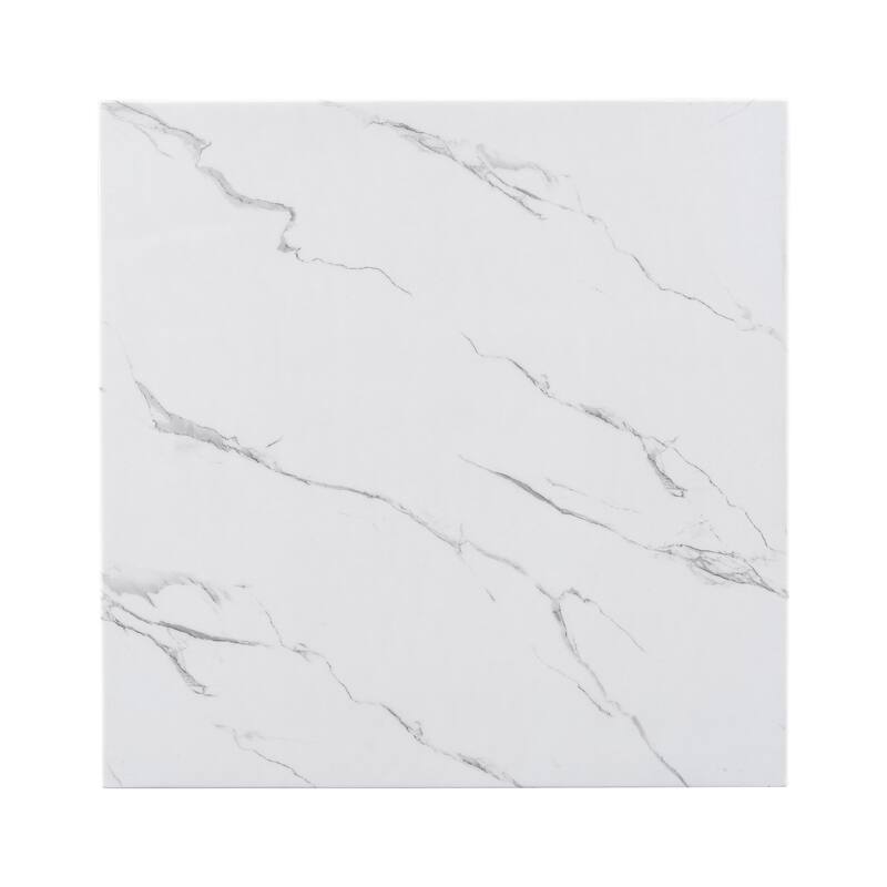 5-Piece Counter Height Dining Table Set, Faux Marble Top Square Table with 4 Velvet Chairs, Kitchen Dining Table Set for 4