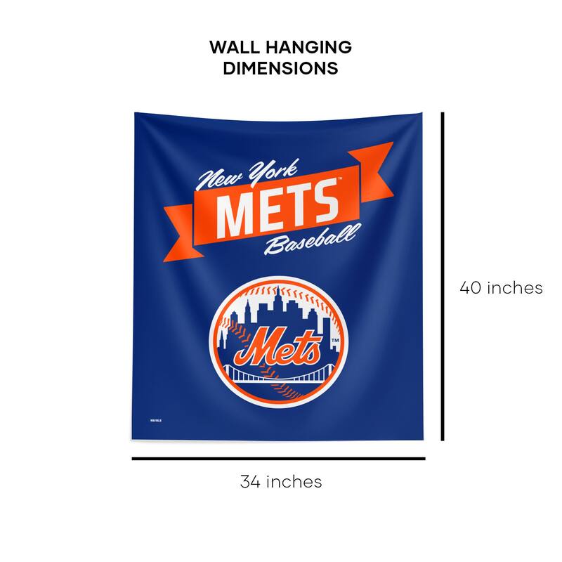 MLB Premium Mets Printed Wall Hanging - 34"x40"