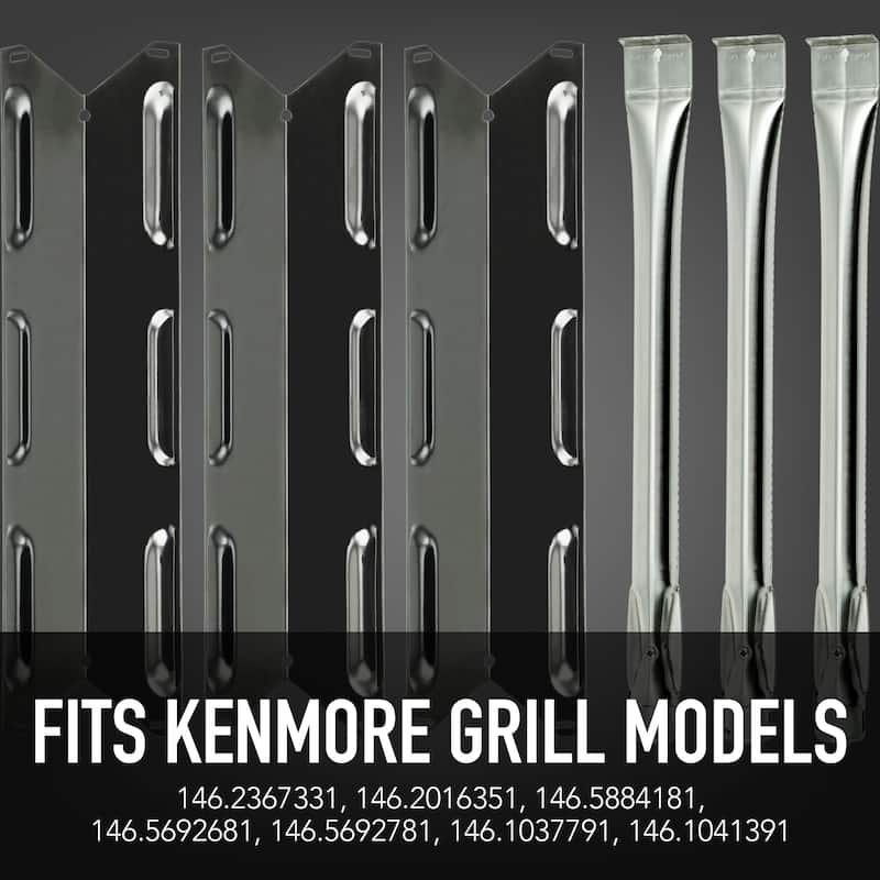 Permasteel Grill Parts for Kenmore 3B Grill (Burners and Flame Tamers)
