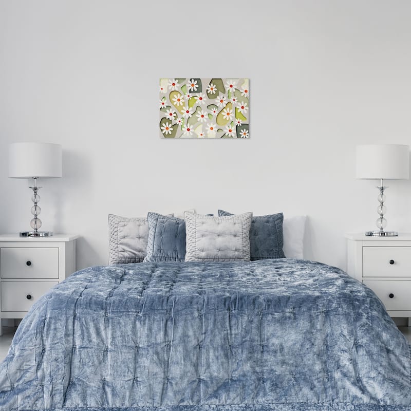 Wynwood Studio Canvas Nature and Landscape Daisy's and Green Pebbles Green and Wall Art Canvas Print - 36 x 24
