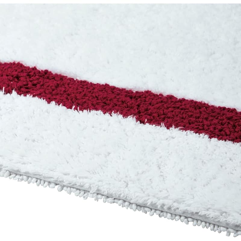 Better Trends Hotel Collection in Race Track 100% Cotton Super Absorbent Reversible Double Sided Machine Washable Bath Mat Rug