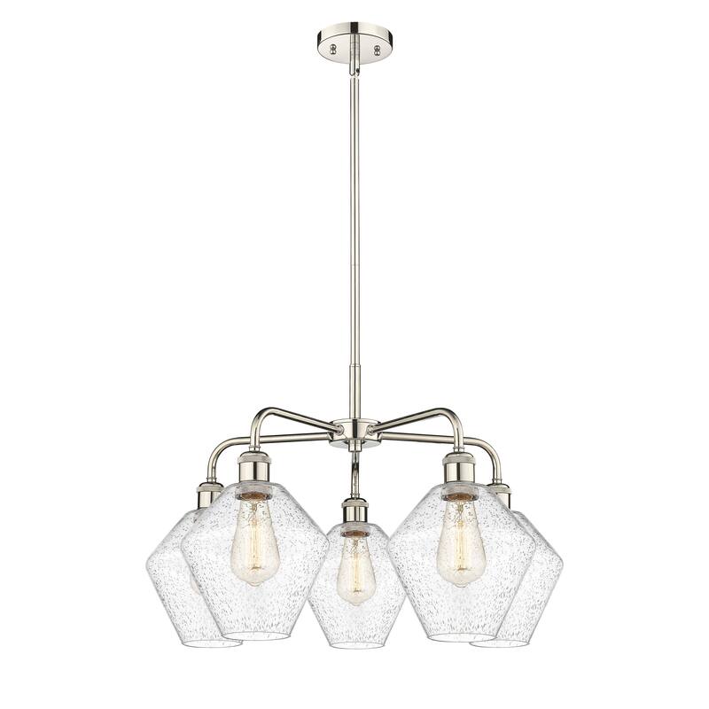 Innovations Lighting Cindyrella - 5 Light 8" Stem Hung Chandelier - Polished Nickel/Seedy