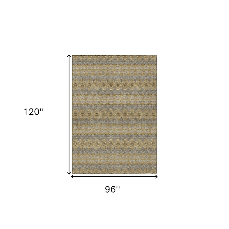HomeRoots Floral Medallion Transitional Rectangle Outdoor Rug