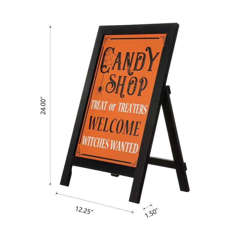 Glitzhome 24''H Halloween Fall Wooden Standing Easel or Hanging Decor