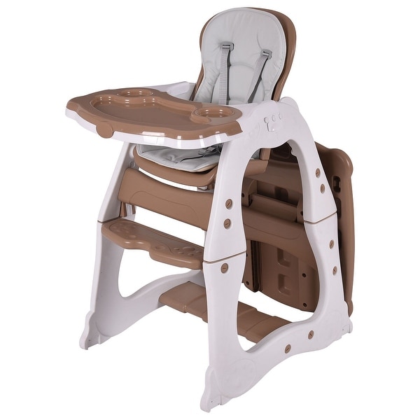 Costway 3 in 1 Baby High Chair Convertible Play Table Seat Booster Toddler Feeding Tray