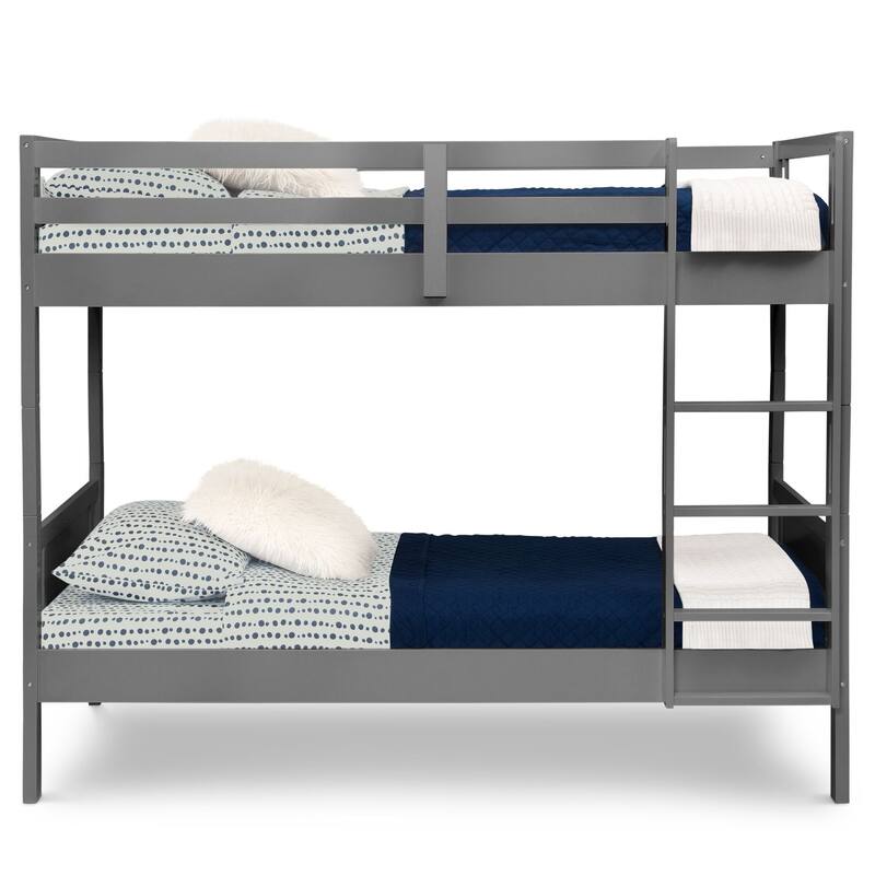 Convertible Twin Over Twin Wood Bunk Bed With Ladder And Guardrails