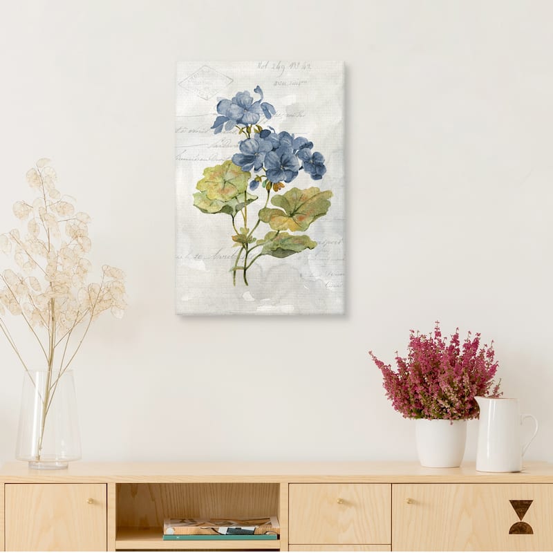 Blue Linen Geranium by Carol Robinson Canvas Art Print