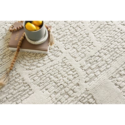 Exquisite Rugs Calexico Handmade Handwoven New Zealand Wool Ivory/Beige Area Rug