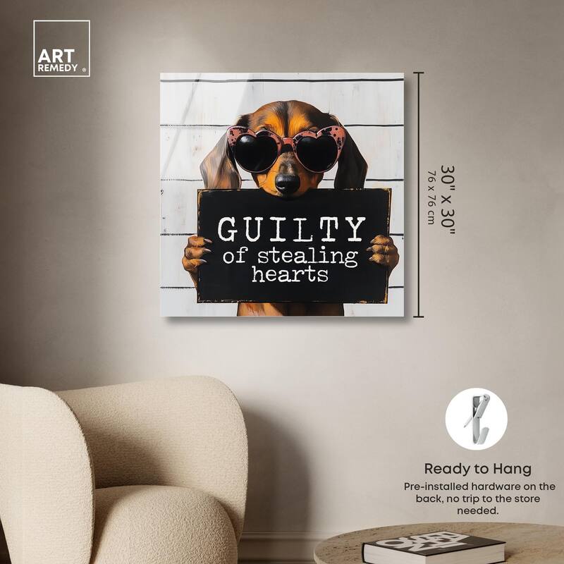 Guilty of Stealing Hearts Acrylic by Art Remedy, Ready to Hang