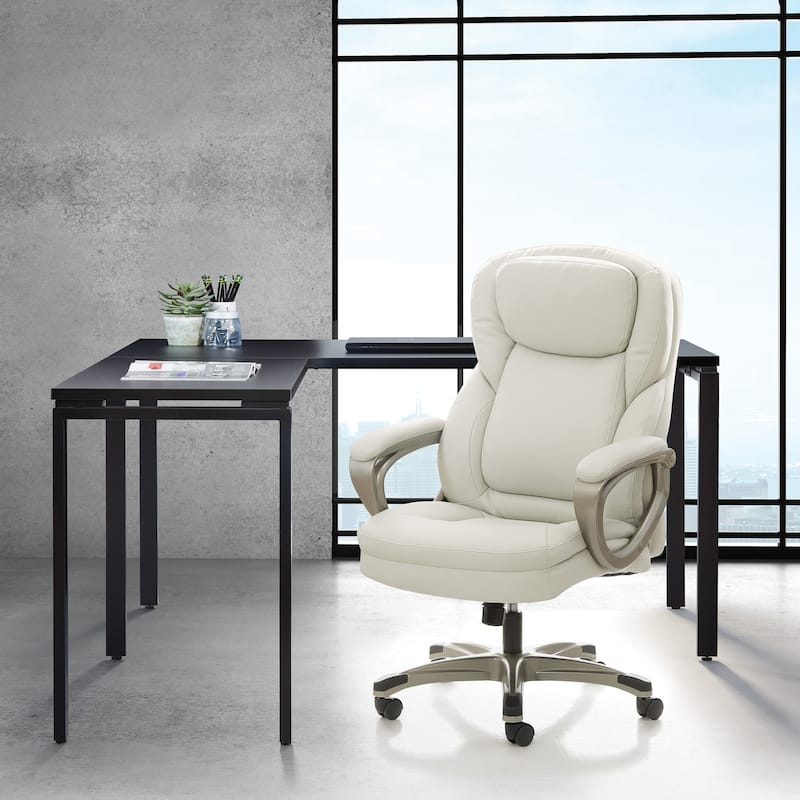 Bonded Leather Executive Office Chair - Cream