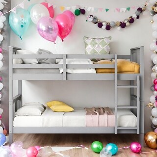 Multifunction Twin Over Twin Bunk Bed With Ladder For Bedroom