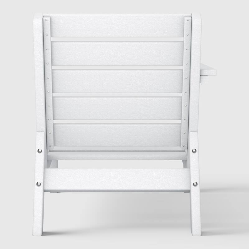 Birchwood All Weather HDPE Outdoor Patio Deep Seating White Left Arm Facing Chair With Cushions (1-Piece)