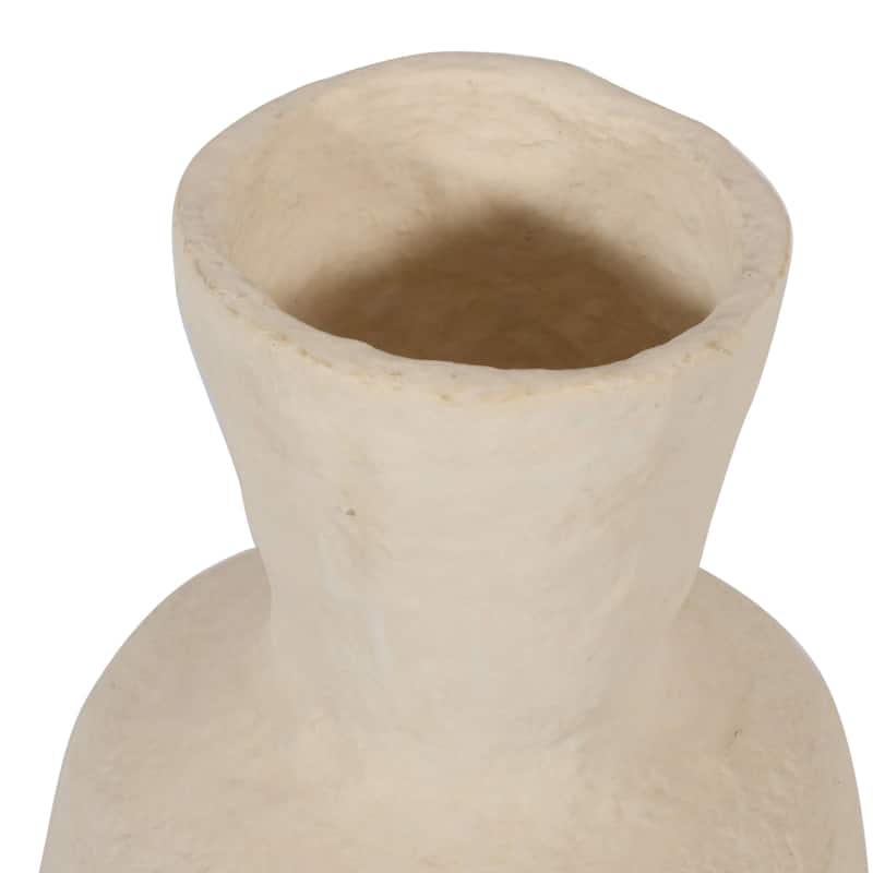 Paper Mache Vase Dia 26.50" Off-White - Off-White