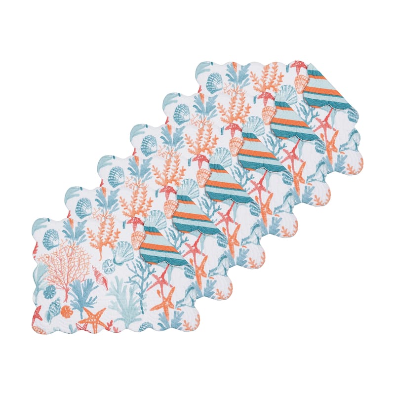 Tangerine Coast Placemat Set of 6 - 13" x 19" - Rectangle