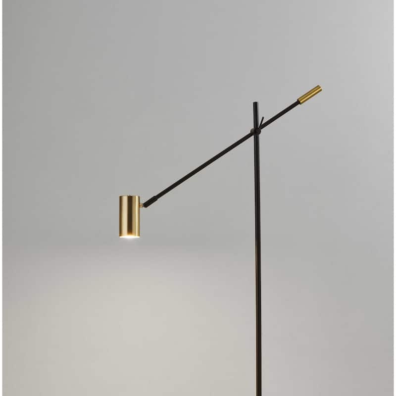 63” Adjustable LED Task Floor Lamp with 3-Way Dimmer Switch and Metal Drum Shade for Living Room - 63”H x 6.5”W x 30.5”D