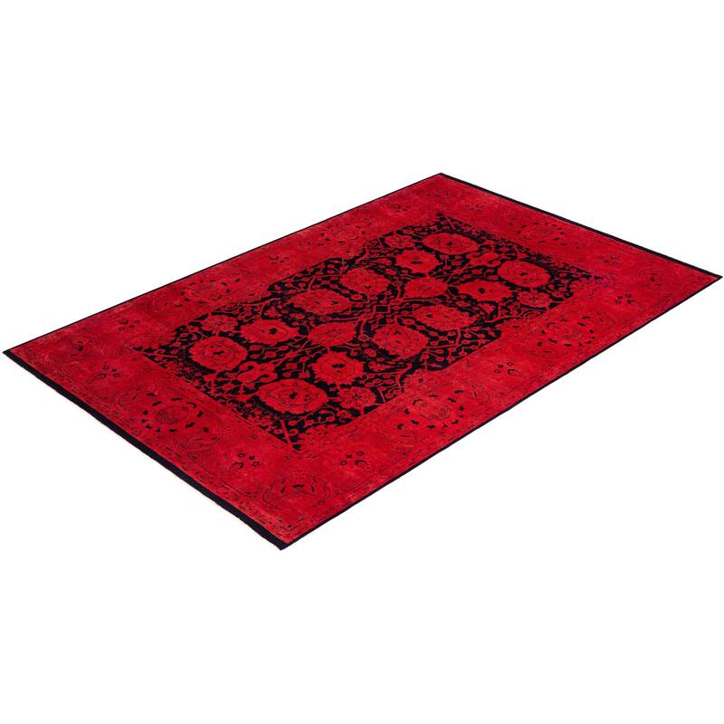 Overdyed, One-of-a-Kind Hand-Knotted Area Rug - Pink - 6' 1" x 9' 2"