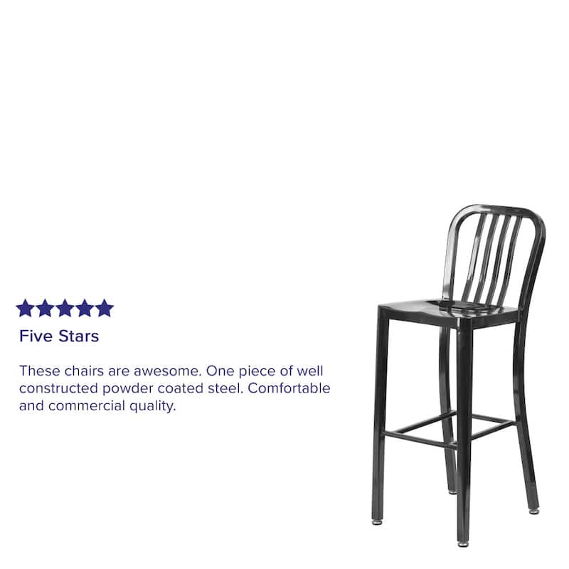 Indoor/Outdoor Commercial Grade Metal Modern Barstools (Set of 2)
