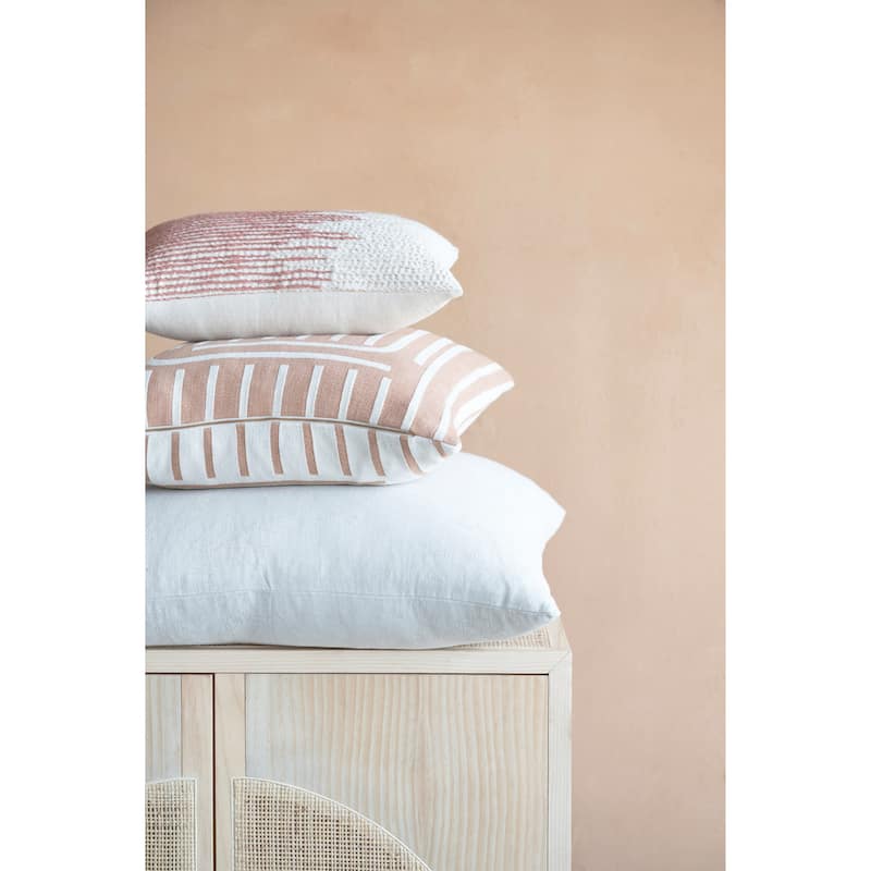Woven Cotton Reversible Pillow with Lines