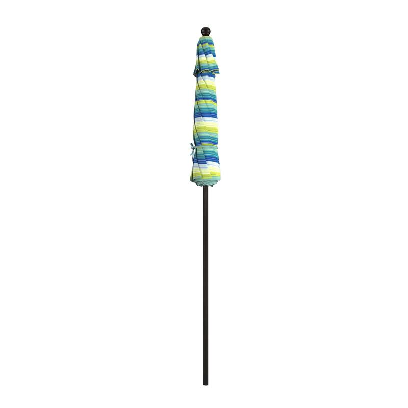 California Umbrella 7.5' Venture Series Patio Umbrella, Bronze Aluminum Pole Fiberglass Ribs Push Lift, Sunbrella Cilantro