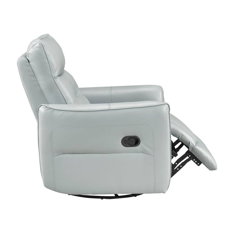 Esther 36" Leather Swivel Glider Recliner - Pull-Handle Motion