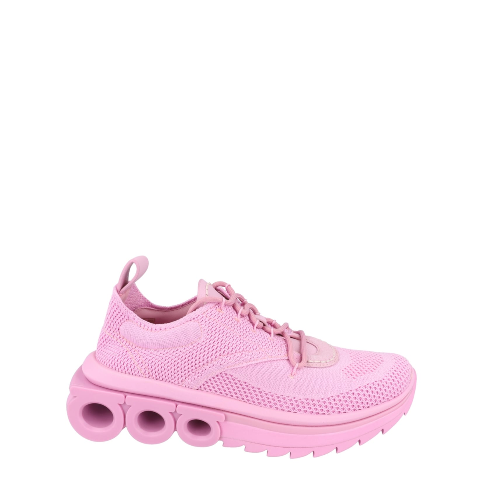 Ferragamo Nima Knit Gancini Low-Top Sneakers