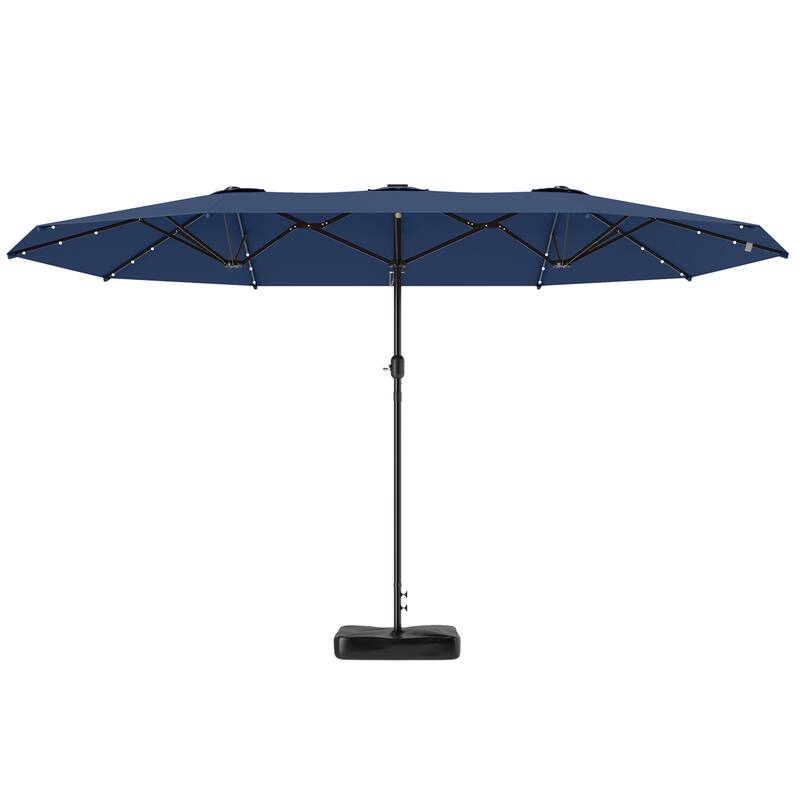 Double-Sided Large Patio Umbrella with Crank Handle Outdoor Canopy for Backyard Garden or Patio