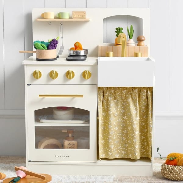slide 2 of 12, Tiny Land® Honey Kitchenette - Little Chef's First Kitchen Toddler