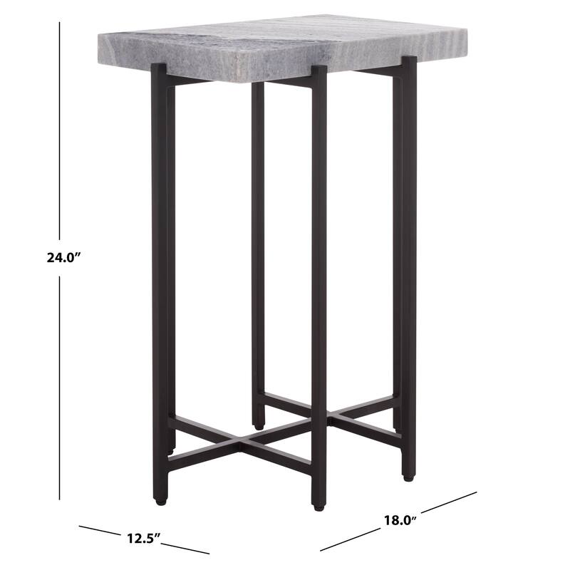 SAFAVIEH Home Aloha Marble Side Table - 18"W x 13"D x 24"H