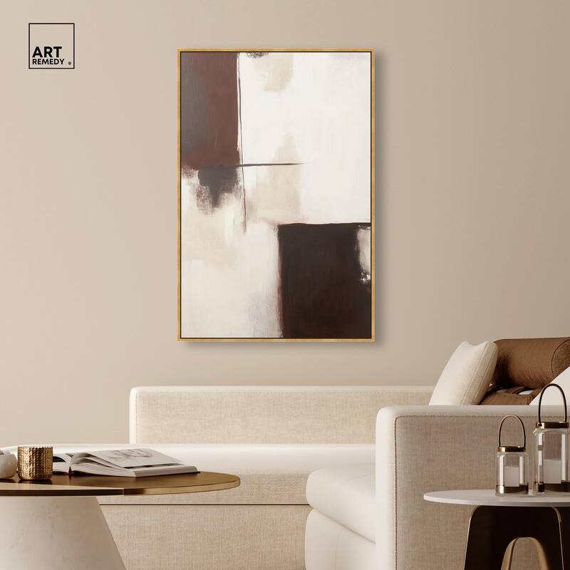 Burgundy and Beige Canvas by Art Remedy