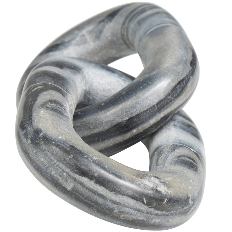 Luxe Gray Marble Geometric 2 or 3 Link Chain Sculpture