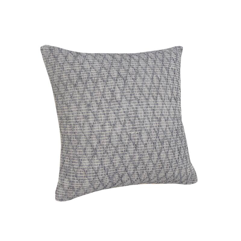 HomeRoots 20" X 20" Gray 100% Cotton Geometric Zippered Pillow