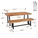 preview thumbnail 7 of 5, 2-Piece Patio Wooden Dining Set，1 Wooden Table and 1 Wooden Bench