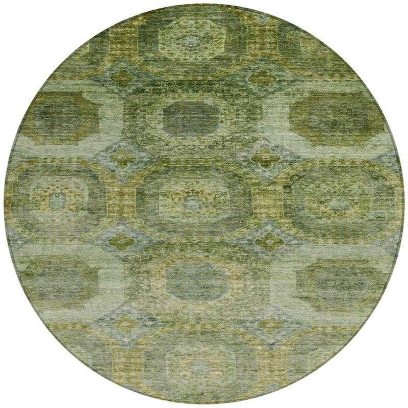 HomeRoots Medallion Transitional Rectangle Outdoor Rug