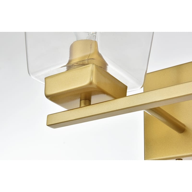 Merlin 1 Light Black and Clear Bath Sconce
