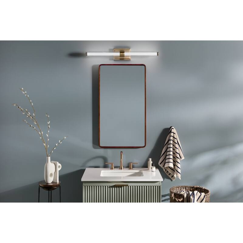 Kichler Lighting Laurene 31" Linear Bath Bar Large LED with Clear Glass in Champagne Bronze