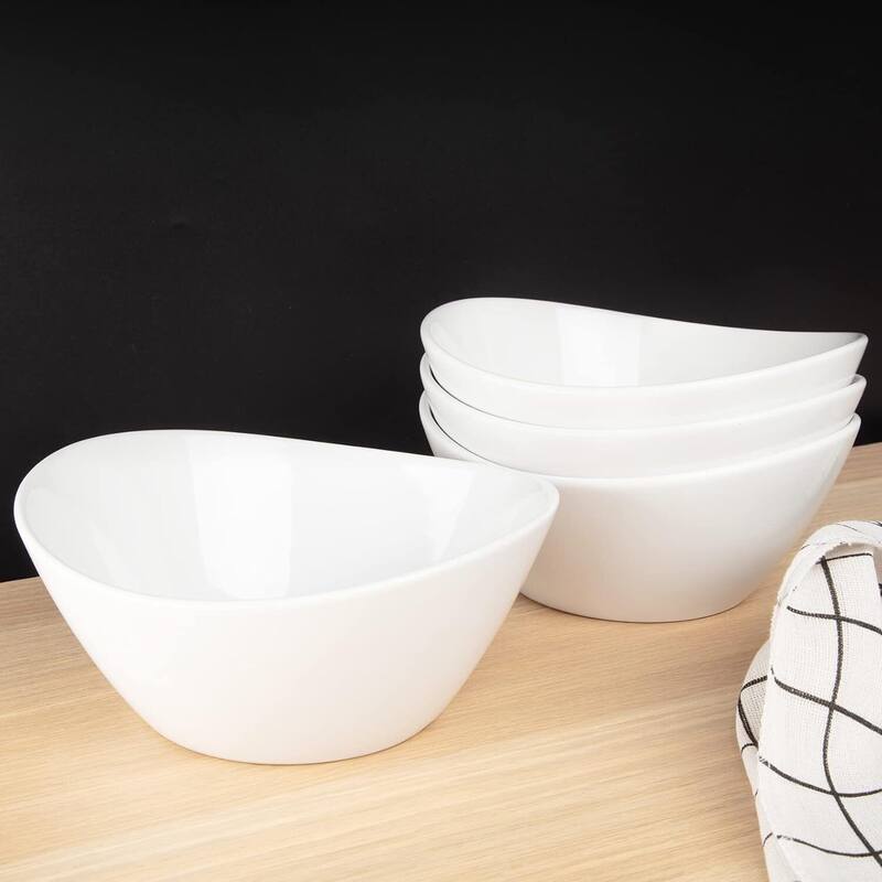 White Bowl Sets for Salad Soup Pasta Popcorn Fruits