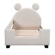preview thumbnail 8 of 9, Twin Size Upholstered Daybed with Playful Carton Ears Shaped Headboard, Sturdy Wooden Frame and Easy Assembly, White