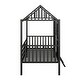 preview thumbnail 18 of 16, Playhouse Design Metal Low Loft House Bed with Roof