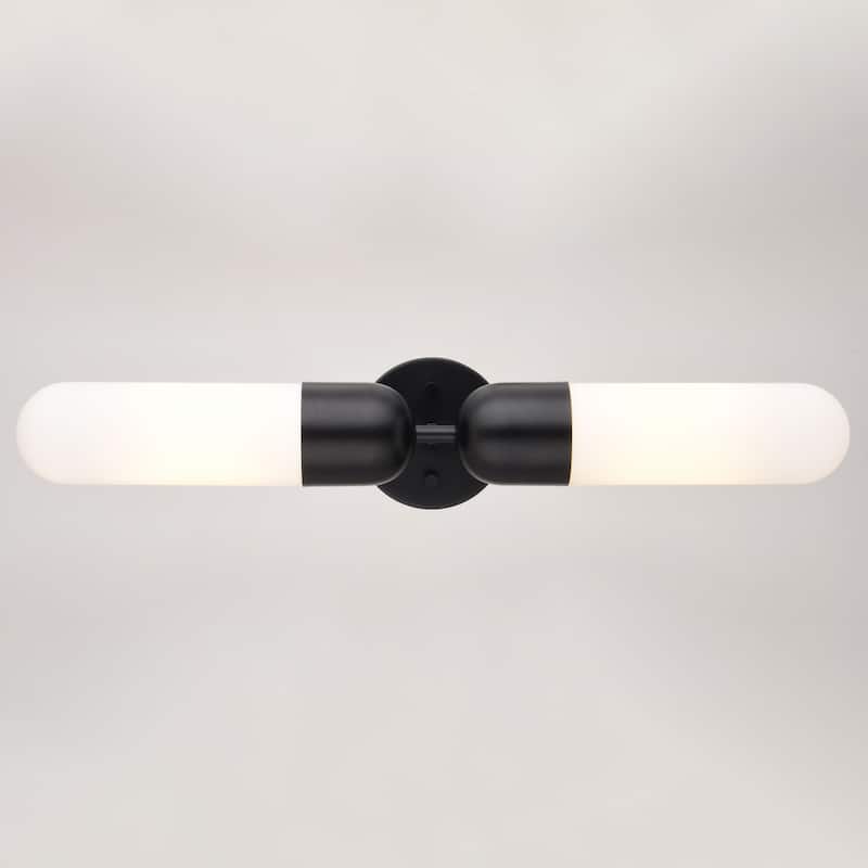 Thalia 24.75 in. Bath Bar Vanity Light White Glass Shade