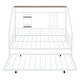 preview thumbnail 31 of 78, Metal House Bed with Trundle, Twin/Full Size Daybed Playhouse Bed with Bulit-in Storage Shelves and Metal Grid for Kids Teens
