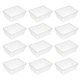 preview thumbnail 5 of 8, 12-Pack Plastic Storage Baskets for Office Drawer, Classroom Desk Clear
