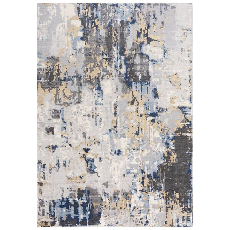 Alora Decor Belice Transitional Blue/Multi Wool/Tencel Blend Area Rug