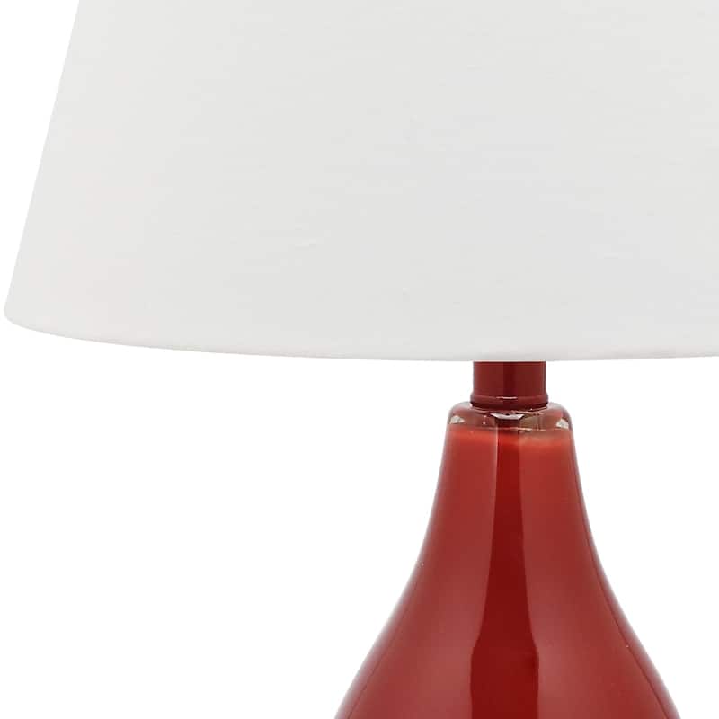 SAFAVIEH Lighting Demetria 27-inch Double Gourd White Table Lamp (Set of 2) - 14"x14"x26" - 14Wx14Dx26H