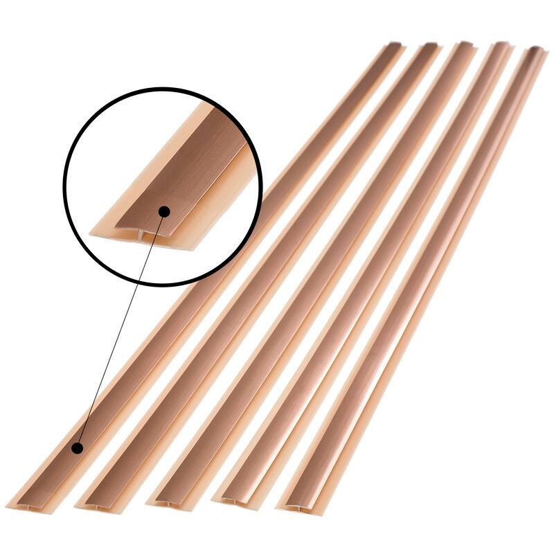 FASÄDE 47 in. Decorative Vinyl Divider Trim Polished Copper (5 Pack) - 5 Pack